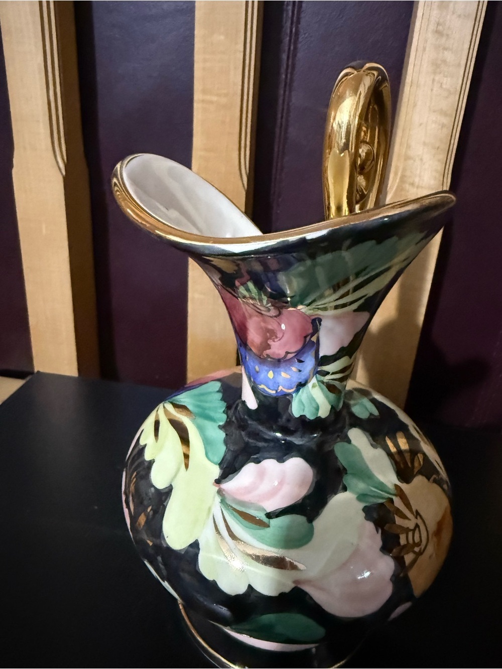 Hand-Painted Vintage Art Deco Belgium Ewer Pitcher C.M. Bergen - Picture 10 of 11